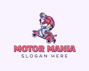 Moped Scooter Guy logo design