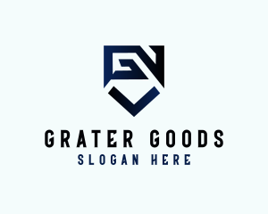 Industrial Shield Letter GV logo design