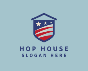 Patriotic House Shield logo design