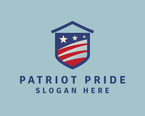 Patriotic House Shield logo design