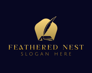 Premium Feather Quill logo design