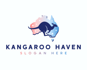 Kangaroo Australia Map logo