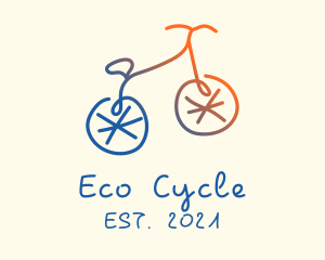 Abstract Bicycle Bike logo design