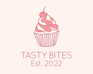 Cherry Pastry Cupcake logo design