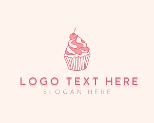 Cherry Pastry Cupcake Logo