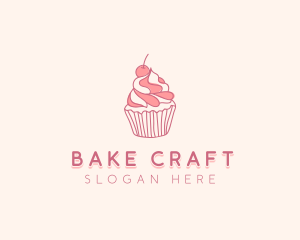 Cherry Pastry Cupcake logo design