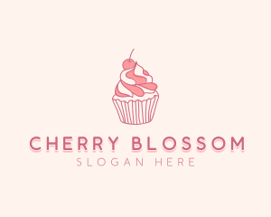 Cherry Pastry Cupcake logo design