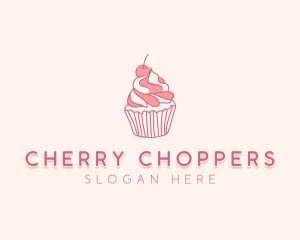 Cherry Pastry Cupcake logo design