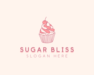 Cherry Pastry Cupcake logo design