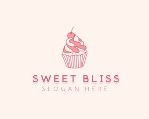 Cherry Pastry Cupcake logo design