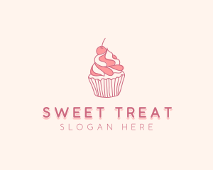 Cherry Pastry Cupcake logo design