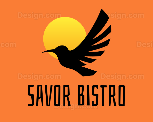 Bird Sunset Silhouette Logo