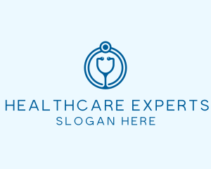 Blue Medical Stethoscope logo