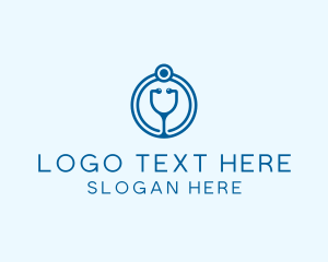 Doctor - Blue Medical Stethoscope logo design