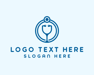 Blue Medical Stethoscope logo