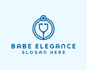 Blue Medical Stethoscope Logo