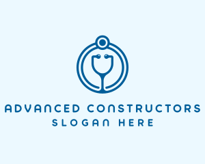 Blue Medical Stethoscope logo design