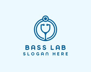 Blue Medical Stethoscope logo design