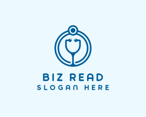 Blue Medical Stethoscope logo design