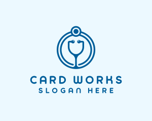 Blue Medical Stethoscope logo design