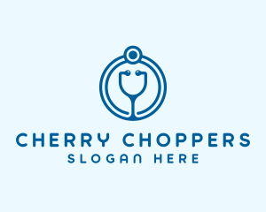 Blue Medical Stethoscope logo design