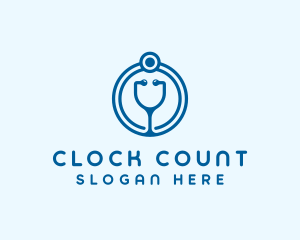 Blue Medical Stethoscope logo design