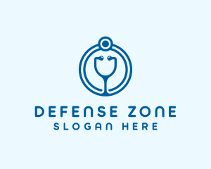 Blue Medical Stethoscope logo design