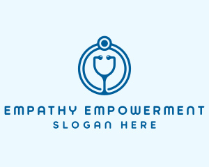 Blue Medical Stethoscope logo design