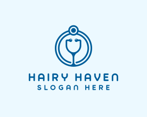 Blue Medical Stethoscope logo design