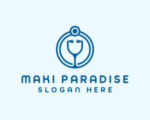 Blue Medical Stethoscope logo design