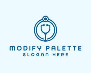 Blue Medical Stethoscope logo design