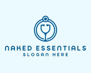 Blue Medical Stethoscope logo design