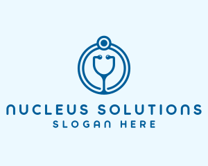 Blue Medical Stethoscope logo design