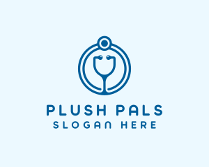 Blue Medical Stethoscope logo design