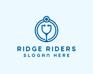 Blue Medical Stethoscope logo design