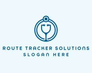 Blue Medical Stethoscope logo design