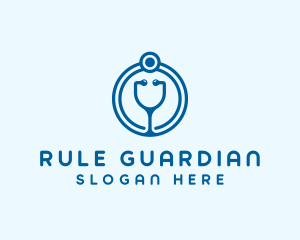 Blue Medical Stethoscope logo design