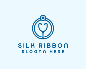 Blue Medical Stethoscope logo design