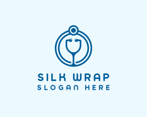 Blue Medical Stethoscope logo design