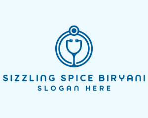 Blue Medical Stethoscope logo design