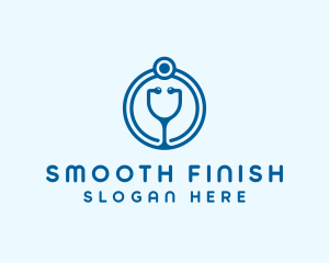 Blue Medical Stethoscope logo design