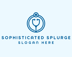 Blue Medical Stethoscope logo design