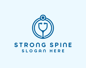 Blue Medical Stethoscope logo design