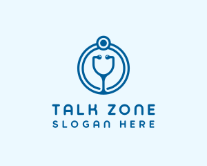 Blue Medical Stethoscope logo design