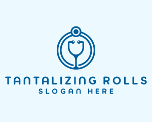 Blue Medical Stethoscope logo design