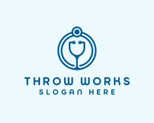 Blue Medical Stethoscope logo design