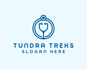 Blue Medical Stethoscope logo design