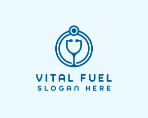 Blue Medical Stethoscope logo design