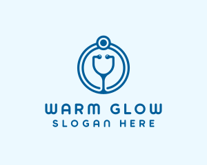 Blue Medical Stethoscope logo design