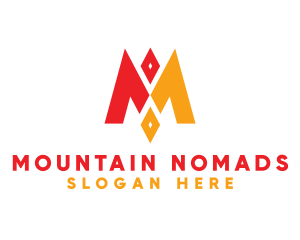 Red Yellow M Diamond logo design